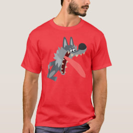Niedlicher aufgeregter Cartoon Wolf T - Shirt