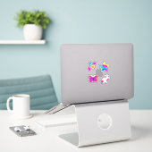 Niedlicher Aufkleber (Laptop auf Schreibtisch)