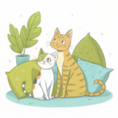 Niedlicher Aufkleber für die Katzengestaltung (Vorderseite)