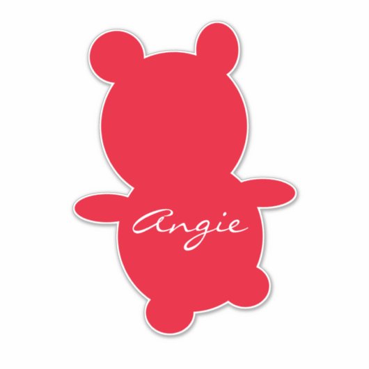 Niedlicher Aufkleber für Farbname (Vorderseite)