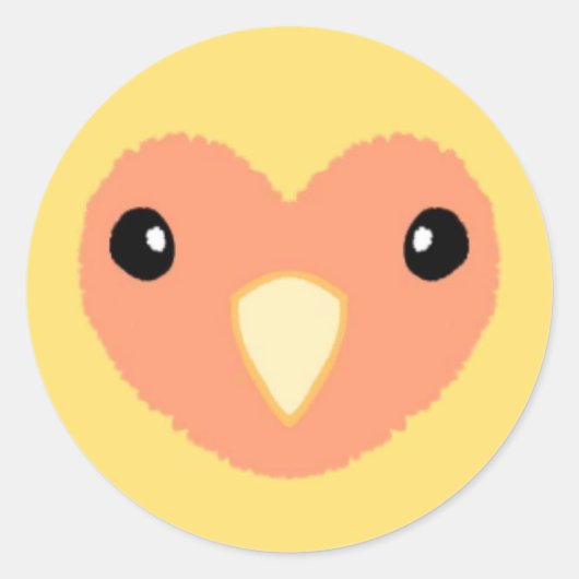 Niedlicher Aufkleber für Gelbe Lovebird (Vorderseite)