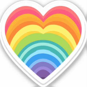 Niedlicher Aufkleber für Regenbogen Herz