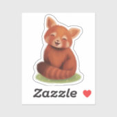 Niedlicher Aufkleber mit rotem Panda (Blatt)