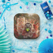 Niedlicher August-Igel mit Peridot-Herz Pappteller (Party)