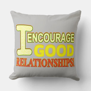 Niedlicher Ausdruck Design gute BEZIEHUNGEN. Jetzt Kissen
