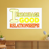 Niedlicher Ausdruck Design gute BEZIEHUNGEN. Jetzt Leinwanddruck (Insitu (Wohnzimmer))