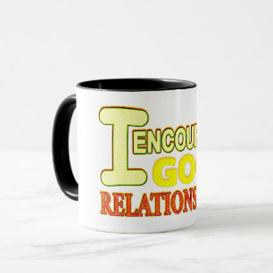 Niedlicher Ausdruck Design gute BEZIEHUNGEN. Jetzt Tasse