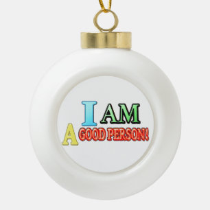 Niedlicher Ausdruck Design "GUTE PERSON" Kaufen Si Keramik Kugel-Ornament