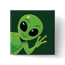 Niedlicher Außerirdischer winkender Cartoon-Alien