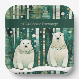 Niedlicher Austausch von Grünen Weihnachtskochen Pappteller