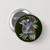 Niedlicher australischer Baum umarmt Koala Button (Vorne & Hinten)