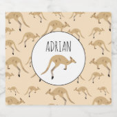 Niedlicher australischer Kangaroo-MusterIndividuel Bierflaschenetikett