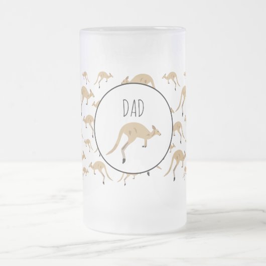 Niedlicher australischer Kangaroo-MusterIndividuel Mattglas Bierglas (Mittel)