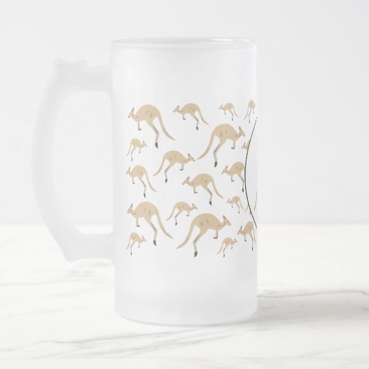 Niedlicher australischer Kangaroo-MusterIndividuel Mattglas Bierglas (Links)