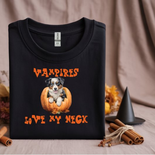 Niedlicher australischer Schäfer halloween orange  T-Shirt