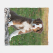 Niedlicher australischer Schäfer-Hundewelpe, Fleecedecke (Vorderseite (Horizontal))