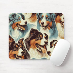 Niedlicher australischer Schäferhund nahtlos Mousepad