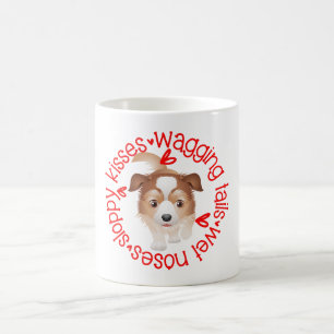 Niedlicher australischer Schäferhund, schlampige K Kaffeetasse