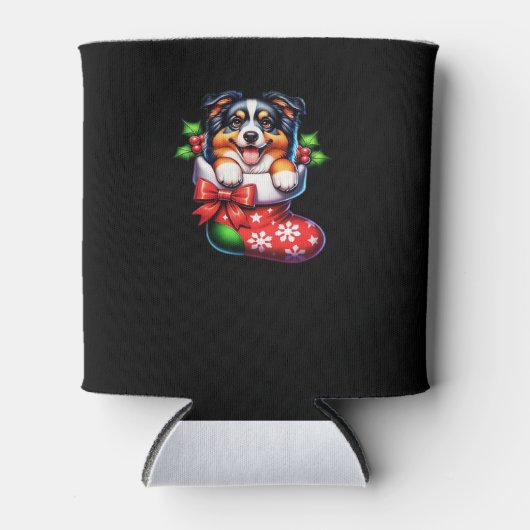 Niedlicher australischer Shepherd Weihnachtsmann S Dosenkühler (Vorderseite)