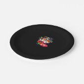 Niedlicher australischer Shepherd Weihnachtsmann S Pappteller (Schrägansicht)