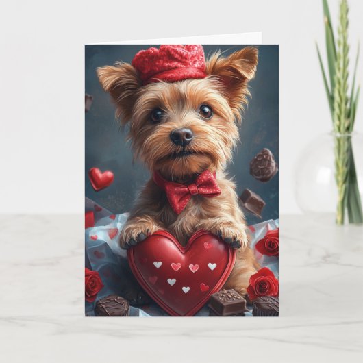 Niedlicher Australischer Terrier-Valentinstag Karte (Vorderseite)