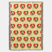 Niedlicher Avocado-Cartoon in Rotem Herzen Decke (Vorderseite Vertikal)