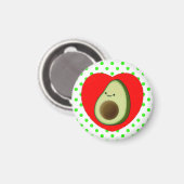 Niedlicher Avocado-Cartoon in Rotem Herzen Magnet (Vorderseite/Rückseite)