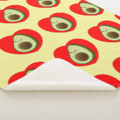 Niedlicher Avocado-Cartoon in Rotem Herzen Sherpadecke (3/4)