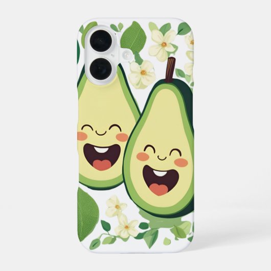 Niedlicher Avocado Couple Phone Case | Funny Kawai iPhone 16 Hülle (Rückseite)