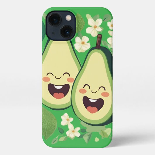 Niedlicher Avocado Couple Phone Case | Funny Kawai iPhone Hülle (Rückseite)