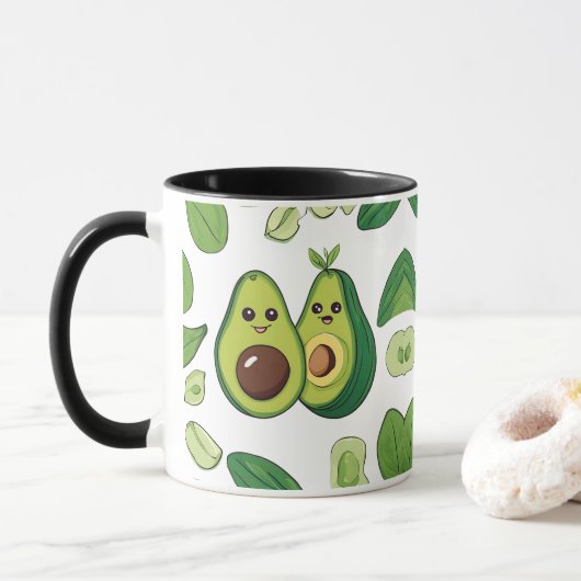 Niedlicher Avocado Couple Phone Case | Funny Kawai Tasse (Mit Donut)