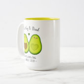 Niedlicher Avocado Cuddle maßgeschneidertes Gesche Zweifarbige Tasse (Vorderseite Links)