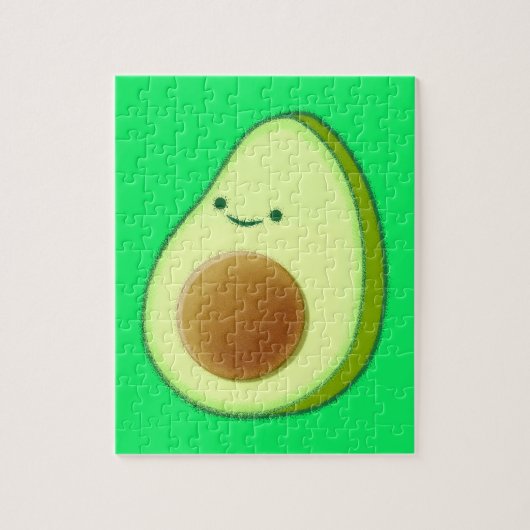 Niedlicher Avocado, der auf Grün Zeichne Puzzle (Vertikal)