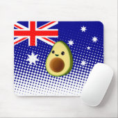 Niedlicher Avocado, der australische Flagge Zeichn Mousepad (Mit Mouse)