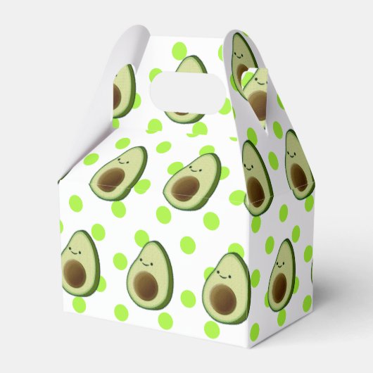 Niedlicher Avocado, der grüne Polka-Punkte Zeichne Geschenkschachtel (Vorderseite)