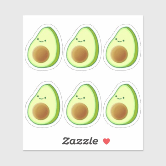 Niedlicher Avocado, der Prints Zeichne Aufkleber (Blatt)