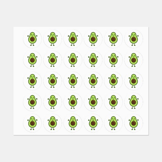 Niedlicher Avocado Etiketten (Blatt)