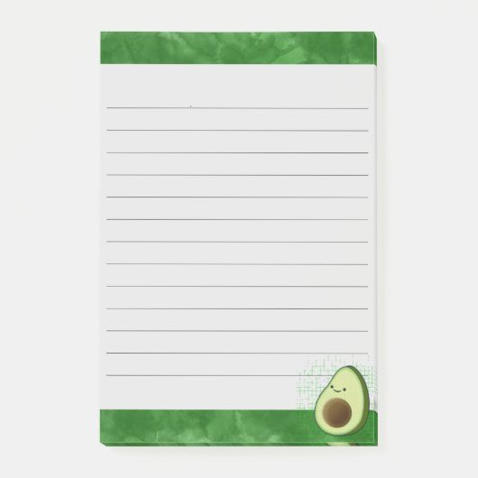 Niedlicher Avocado Grüner Hintergrund Post-it Klebezettel (Vorderseite)