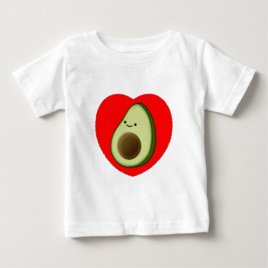 Niedlicher Avocado im Roten Herzen Baby T-shirt (Vorderseite)