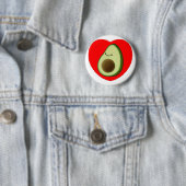 Niedlicher Avocado im Roten Herzen Button (Beispiel)