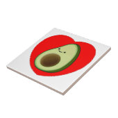 Niedlicher Avocado im Roten Herzen Fliese (Seite)
