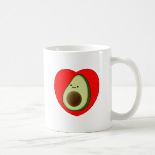 Niedlicher Avocado im Roten Herzen Kaffeetasse