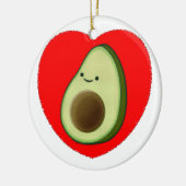 Niedlicher Avocado im Roten Herzen Keramikornament (Links)