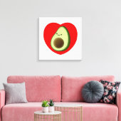 Niedlicher Avocado im Roten Herzen Leinwanddruck (Insitu (Wohnzimmer))