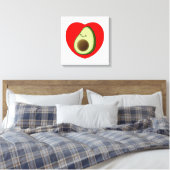 Niedlicher Avocado im Roten Herzen Leinwanddruck (Insitu (Schlafzimmer))
