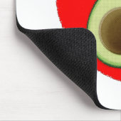 Niedlicher Avocado im Roten Herzen Mousepad (Ecke)