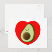 Niedlicher Avocado im Roten Herzen Postkarte (Vorne/Hinten)