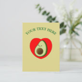 Niedlicher Avocado im Roten Herzen Postkarte (Stehend Vorderseite)