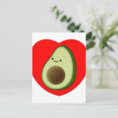 Niedlicher Avocado im Roten Herzen Postkarte (Stehend Vorderseite)