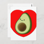 Niedlicher Avocado im Roten Herzen Postkarte (Vorne/Hinten)